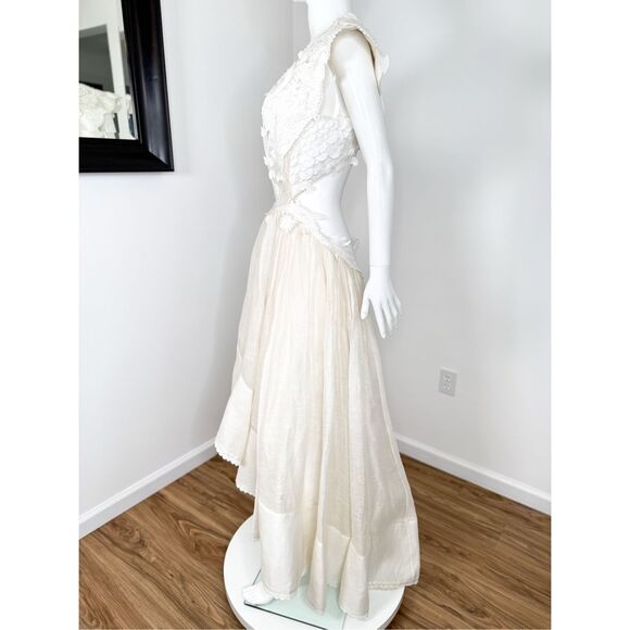 Zimmermann Tama Asymmetric Sequin-Embroidered Gown Size 3 / US 10 - Picture 12 of 15